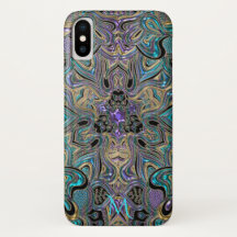 Aquamarines Goldlila Mandala-Monogramm iPhone X