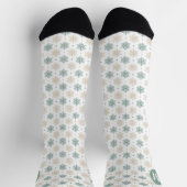 Aquamarines Goldschneeflockenmuster Socken (Oben)