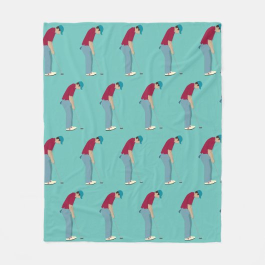 Aquamarines Golfdesign Fleece Blanket (Vorderseite)