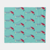 Aquamarines Golfdesign Fleece Blanket (Vorderseite (Horizontal))