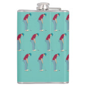 Aquamarines Golfthema Flachmann (Rückseite)