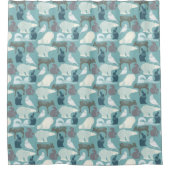 Aquamarines Grauer Winter Wildlife Pattern Duschvorhang (Vorderseite)
