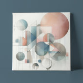 Aquamarines graues blaues Beige Rost Abstraktes Ku Leinwanddruck