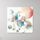 Aquamarines graues blaues Beige Rost Abstraktes Ku Leinwanddruck (Vorderseite)