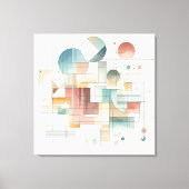 Aquamarines graues blaues Beige Rost Abstraktes Ku Leinwanddruck (Vorderseite)