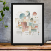 Aquamarines graues blaues Beige Rost Abstraktes Ku Poster