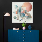 Aquamarines graues blaues Beige Rost Abstraktes Ku Poster