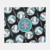 aquamarines graues I-Liebe Volleyballtextmuster Fleecedecke (Vorderseite (Horizontal))