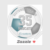 Aquamarines graues Team farbenfroh für das Kinderf Aufkleber (Blatt)