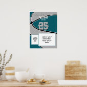 aquamarines graues Team farbig Basketball Team Fot Poster (Küche)