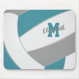 aquamarines graues Volleyballteam färbt Jungs Mousepad