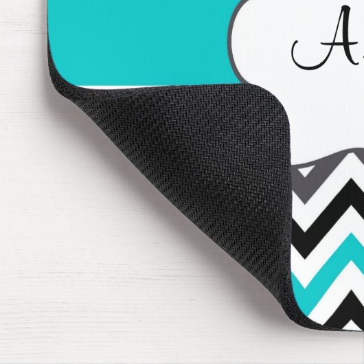 Aquamarines graues Zickzack personalisiertes Mousepad (Ecke)