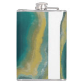 Aquamarines Green Agate Marble Abstrakt Name Monog Flachmann (Rückseite)