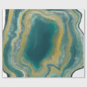 Aquamarines Green Agate Marble Abstrakt Name Monog Geschenkpapier (Flach)