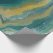 Aquamarines Green Agate Marble Abstrakt Name Monog Geschenkpapier (Ecke)