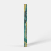 Aquamarines Green Agate Marble Abstrakt Name Monog Samsung Galaxy Hülle (Rechte Seite)