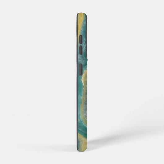 Aquamarines Green Agate Marble Abstrakt Name Monog Samsung Galaxy Hülle (Rechte Seite)