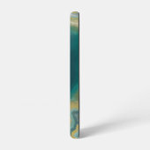 Aquamarines Green Agate Marble Abstrakt Name Monog Samsung Galaxy Hülle (Linke Seite)