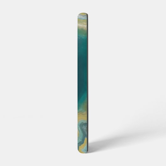Aquamarines Green Agate Marble Abstrakt Name Monog Samsung Galaxy Hülle (Linke Seite)
