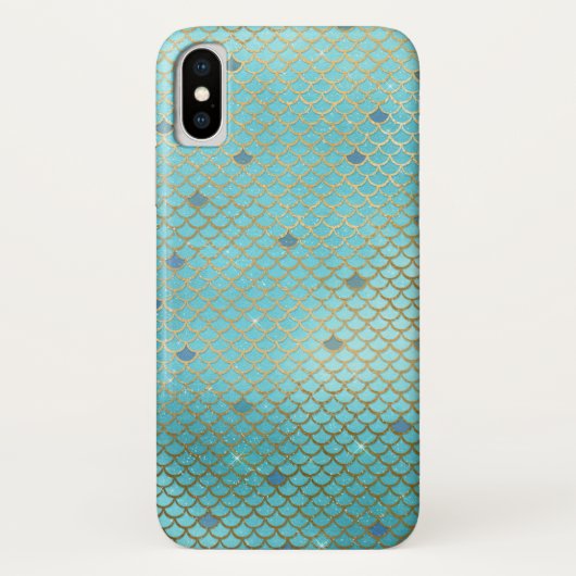 Aquamarines Green Aqua Mermaid Scales Muster Case-Mate iPhone Hülle (Rückseite)