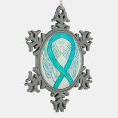Aquamarines Green Awareness Ribbon Angel Ornament (Links)