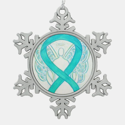 Aquamarines Green Awareness Ribbon Angel Ornament (Vorderseite)