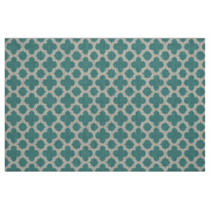 Aquamarines Green Blue White Ikat Quatrefolienmust Stoff