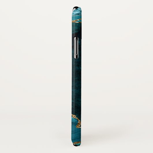 Aquamarines Green Glitzer Agate Gemstone Monogram Case-Mate iPhone Hülle (Hinten/Rechts)