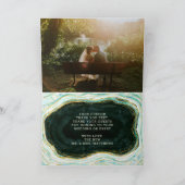 Aquamarines Green & Gold Agate Custom Wedding Foto Dankeskarte (Innenseite)