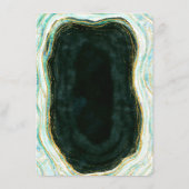 Aquamarines Green & Gold Agate Marble Geode Rock D Menükarte (Rückseite)