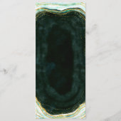 Aquamarines Green & Gold Agate Marble Geode Rock D Menükarte (Rückseite)