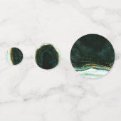 Aquamarines Green & Gold Agate-MarmorWedelmongramm Konfetti (Rückseiten)