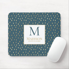 Aquamarines Green Gold Raindrop Modernes Trendmono Mousepad