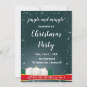 Aquamarines Green Jingle und Mingle Weihnachts-Par Einladung (Vorderseite)