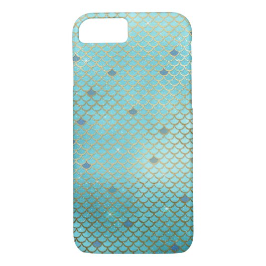 Aquamarines Green Mermaid Scales-Muster Case-Mate iPhone Hülle (Rückseite)