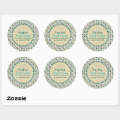 Aquamarines Green Polka Dot Muster aus Labels Runder Aufkleber (Blatt)