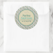 Aquamarines Green Polka Dot Muster aus Labels Runder Aufkleber (Tasche)