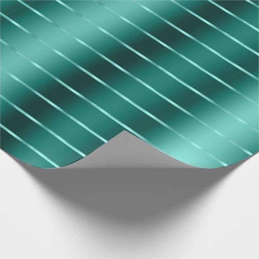 Aquamarines Green Ribbon Bow Brautparty Geschenkpapier (Ecke)