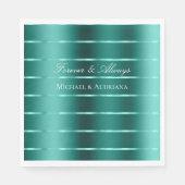 Aquamarines Green Ribbon Wedding Brautparty Serviette (Vorderseite)