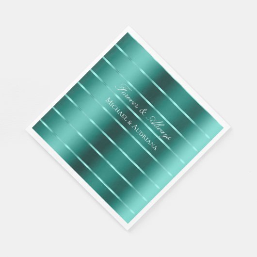 Aquamarines Green Ribbon Wedding Brautparty Serviette (Ecke)