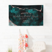 Aquamarines Green Rose Gold Agate Brautparty Willk Banner (Insitu)