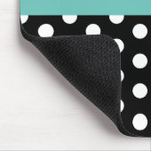 Aquamarines Green Schwarz-weiß Polka Dot Monogramm Mousepad (Ecke)