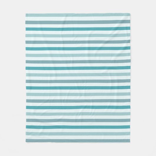 Aquamarines Green und Minze Strip Muster Preppy Fleecedecke (Vorderseite)