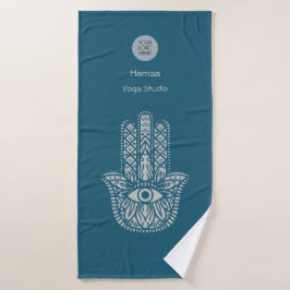 Aquamarines Green Yoga Studio Hamsa individuell an Badehandtuch