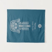 Aquamarines Green Yoga Studio Hamsa individuell an Wandteppich (Vorderseite (Horizontal))