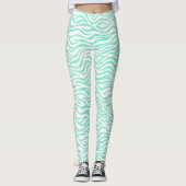 Aquamarines Green Zebra Muster Leggings (Vorderseite)