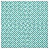 Aquamarines griechisches Schlüsselmuster Stoff (Muster)