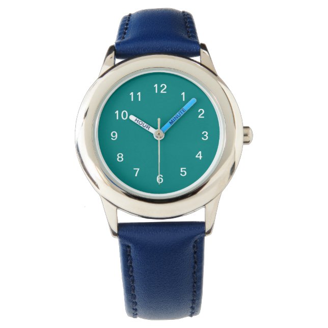 Aquamarines Grün Armbanduhr (Vorderseite)