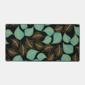 Aquamarines grün goldfarbenes Blätter-Muster auf s Schreibtischunterlage (Vorderseite)