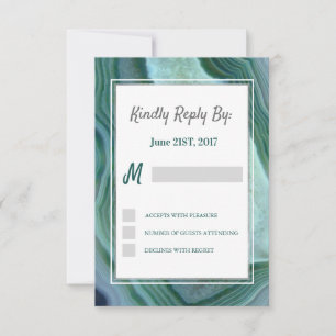 Aquamarines Grün - silbernes Geode Achat UAWG RSVP Karte